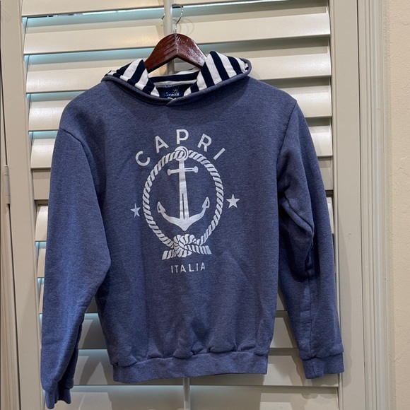 Italia Soft Blue and White Hoodie - Picture 1 of 7